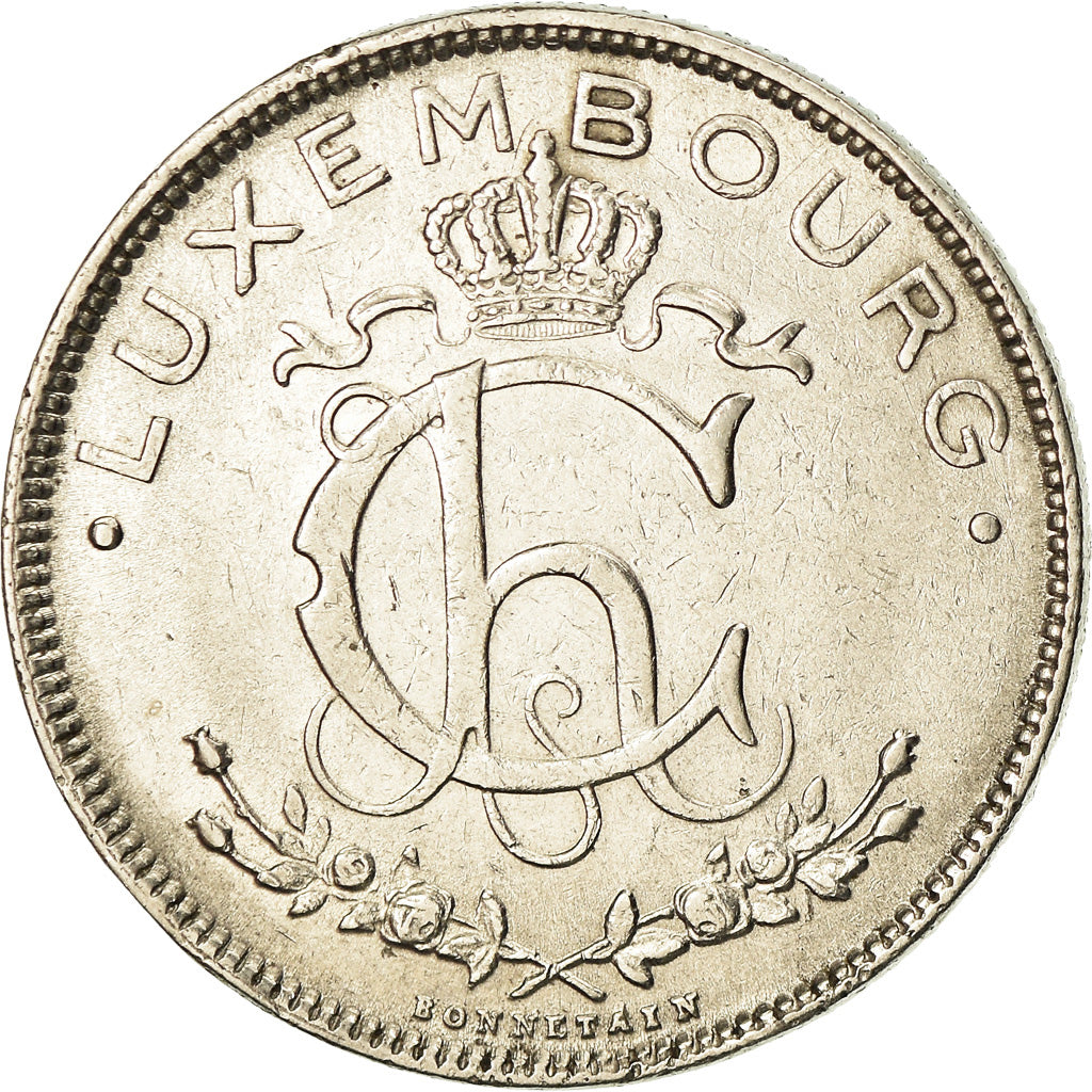 Coin, Luxembourg, Charlotte, 2 Francs, 1924, EF(40-45), Nickel, KM:36