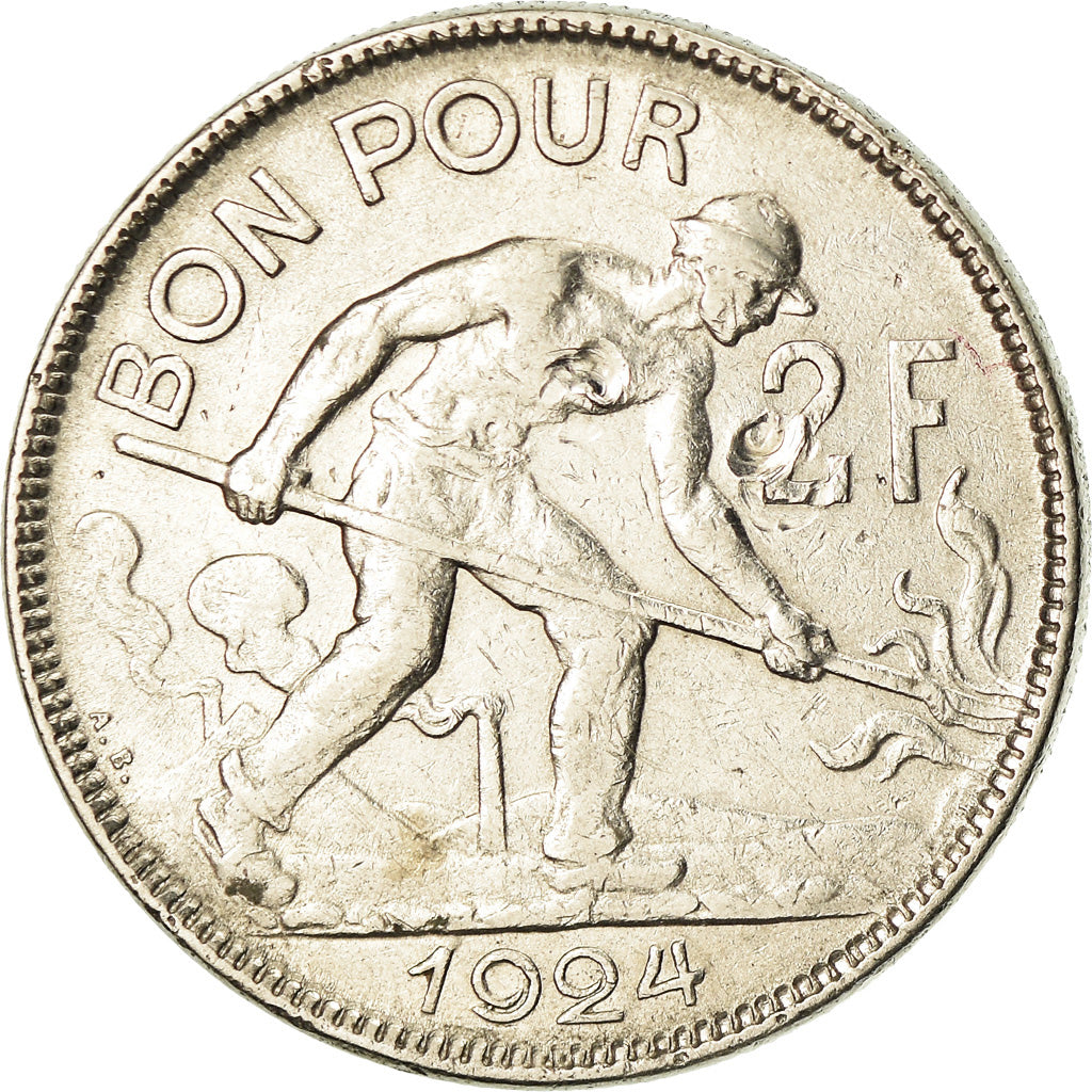 Coin, Luxembourg, Charlotte, 2 Francs, 1924, EF(40-45), Nickel, KM:36
