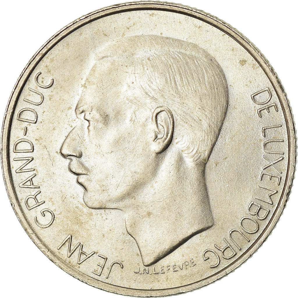 Moneta, Luksemburg, Jean, 5 Francs, 1971, AU(55-58), Miedź-Nikiel, KM:56