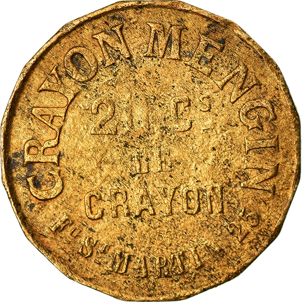 Monnaie, France, Paris, Crayon Mengin, 20 Cs le Crayon, 20 Centimes de Crayon