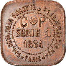 Moneda, Francia, Grands Magasins aux Buttes Chaumont, Jeton Prime, 1884, MBC+