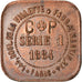 Coin, France, Grands Magasins aux Buttes Chaumont, Jeton Prime, 1884, AU(50-53)