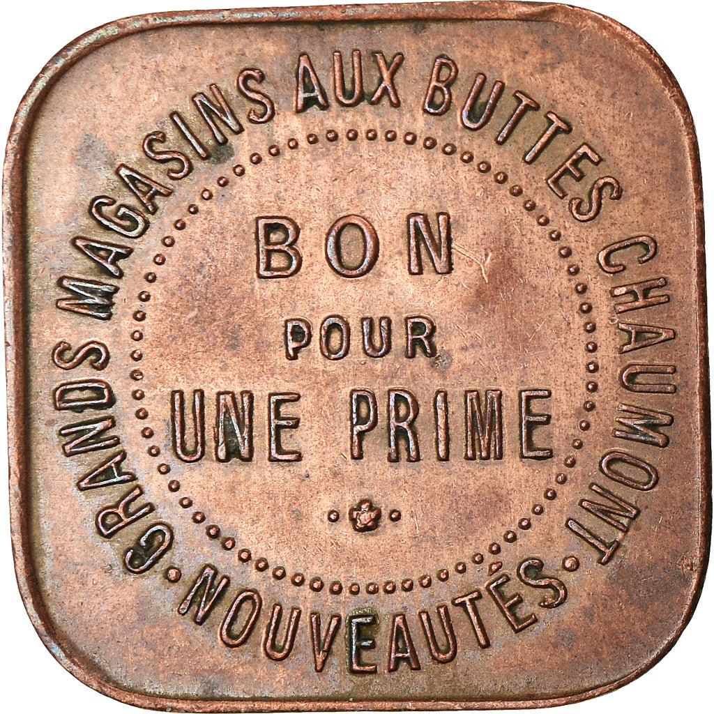 Coin, France, Grands Magasins aux Buttes Chaumont, Jeton Prime, 1884, AU(50-53)