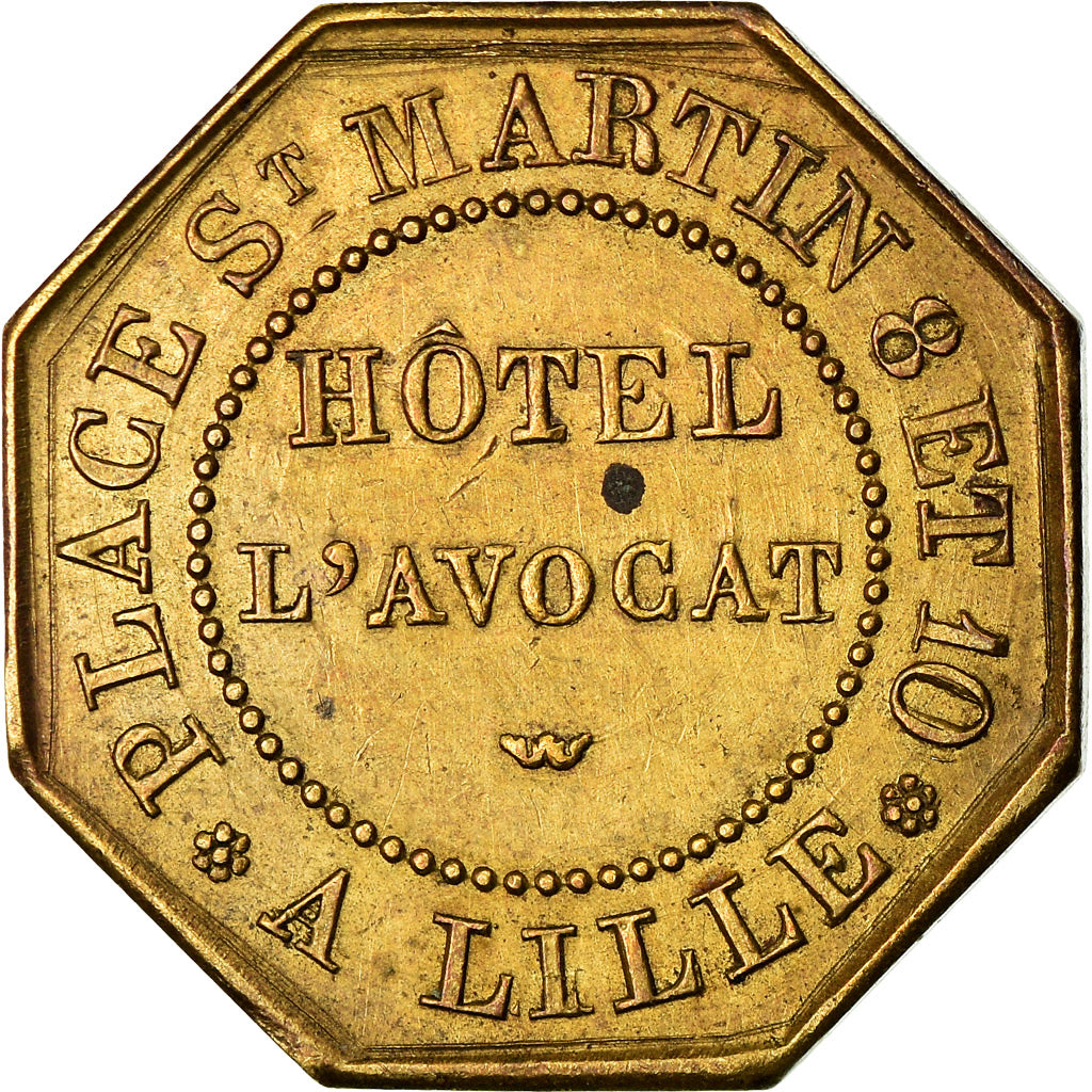 France, Jeton, Hôtel L'Avocat à Lille, EF(40-45), Bronze-Aluminium
