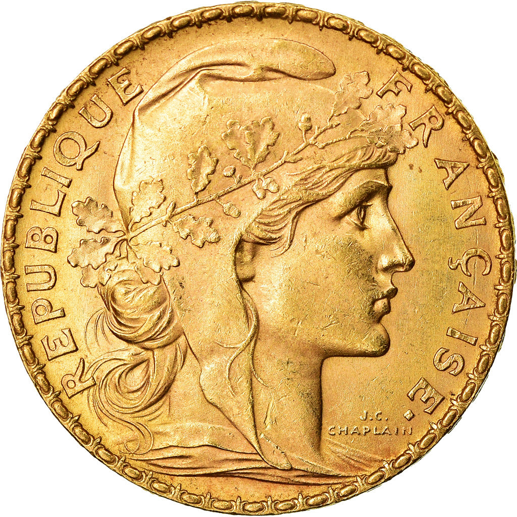 Moneda, Francia, Marianne, 20 Francs, 1906, Paris, EBC, Oro, KM:847
