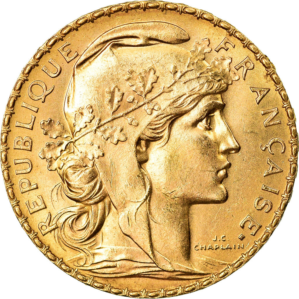 Coin, France, Marianne, 20 Francs, 1908, Paris, AU(55-58), Gold, KM:857