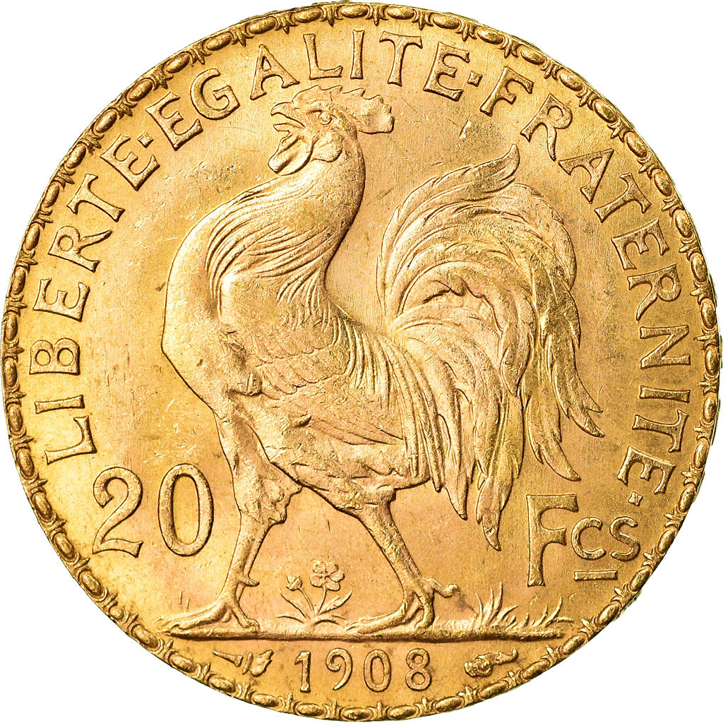 Coin, France, Marianne, 20 Francs, 1908, Paris, AU(55-58), Gold, KM:857