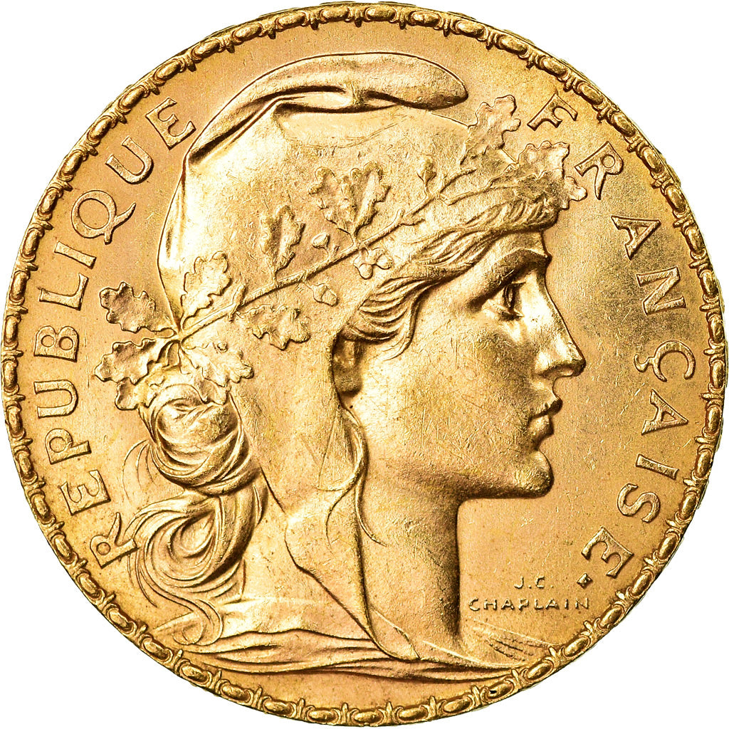 Moneda, Francia, Marianne, 20 Francs, 1908, Paris, EBC, Oro, KM:857
