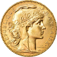Moneda, Francia, Marianne, 20 Francs, 1908, Paris, EBC, Oro, KM:857