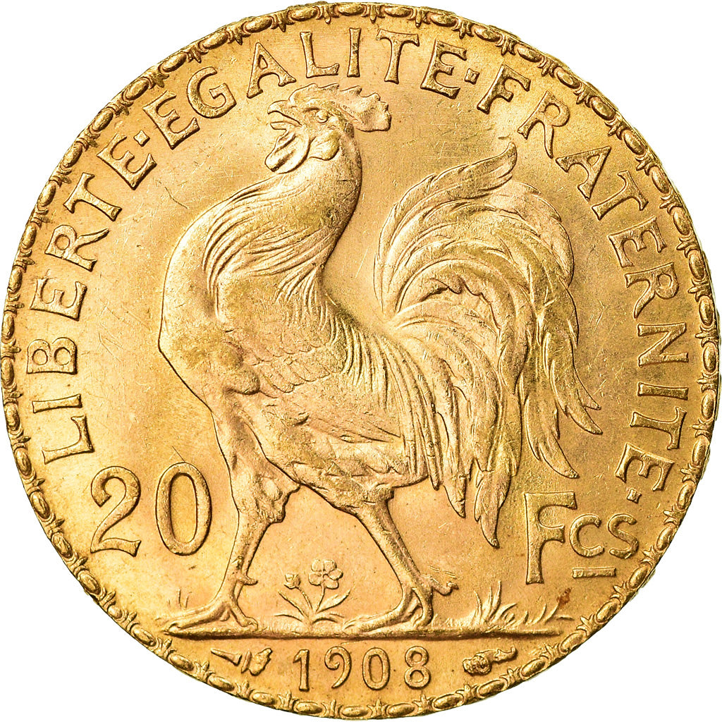 Moneda, Francia, Marianne, 20 Francs, 1908, Paris, EBC, Oro, KM:857