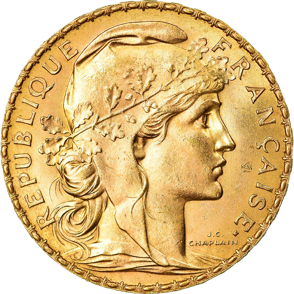 Moneta, Francia, Marianne, 20 Francs, 1913, Paris, SPL-, Oro, KM:857