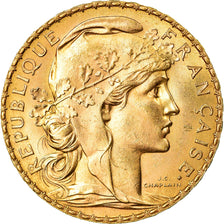 Moneta, Francia, Marianne, 20 Francs, 1913, Paris, SPL-, Oro, KM:857