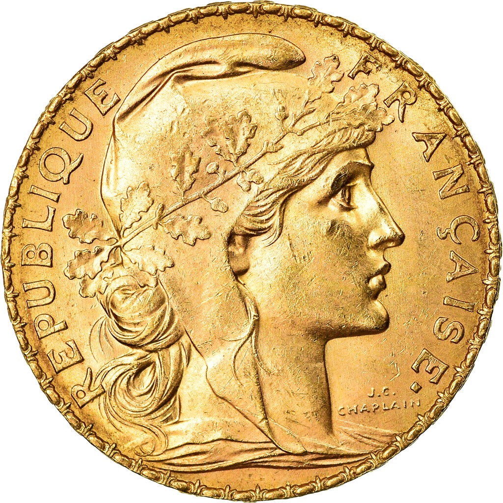 Munten, Frankrijk, Marianne, 20 Francs, 1913, Paris, PR, Goud, KM:857
