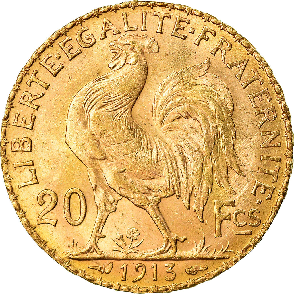 Munten, Frankrijk, Marianne, 20 Francs, 1913, Paris, PR, Goud, KM:857