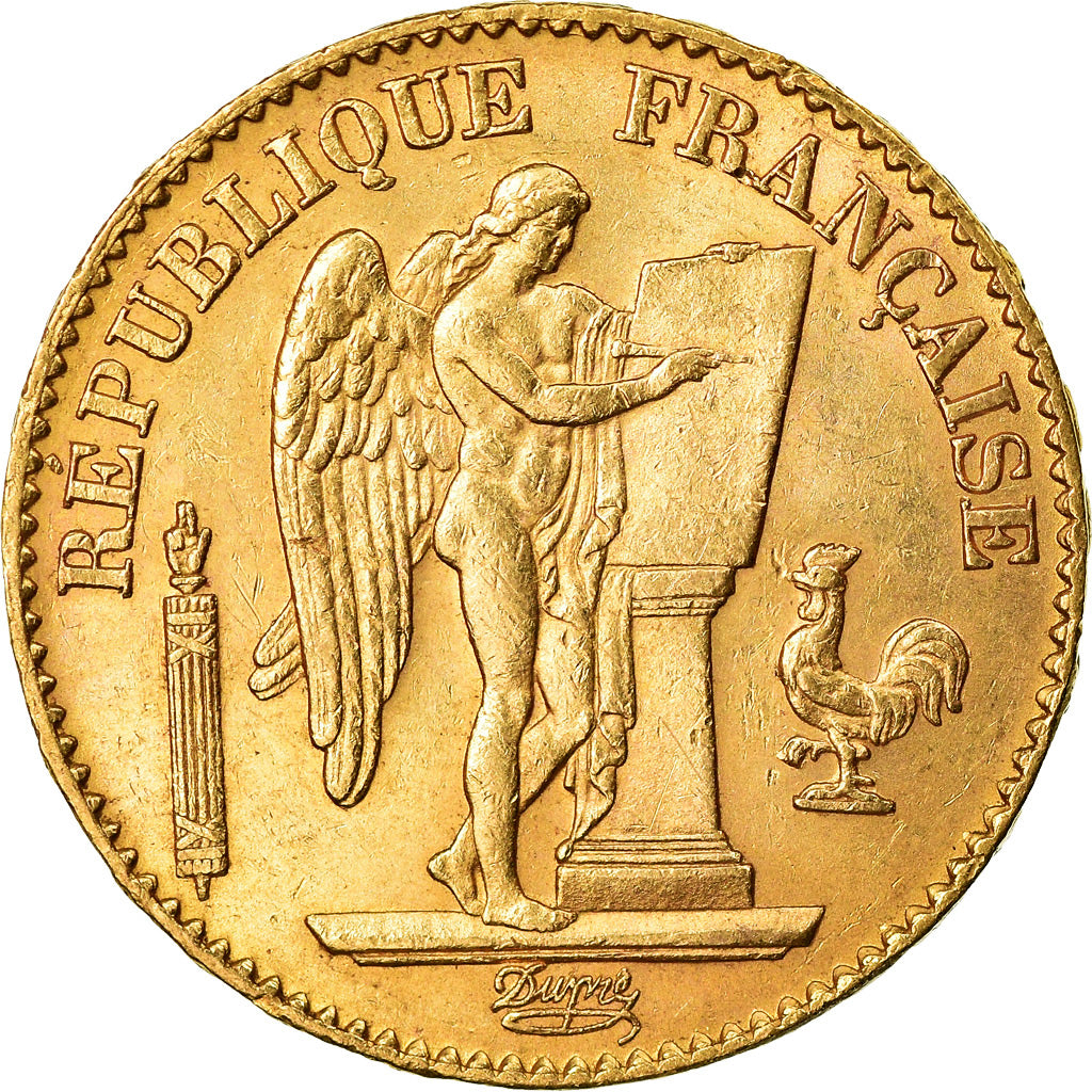 Munten, Frankrijk, Génie, 20 Francs, 1874, Paris, PR, Goud, KM:825