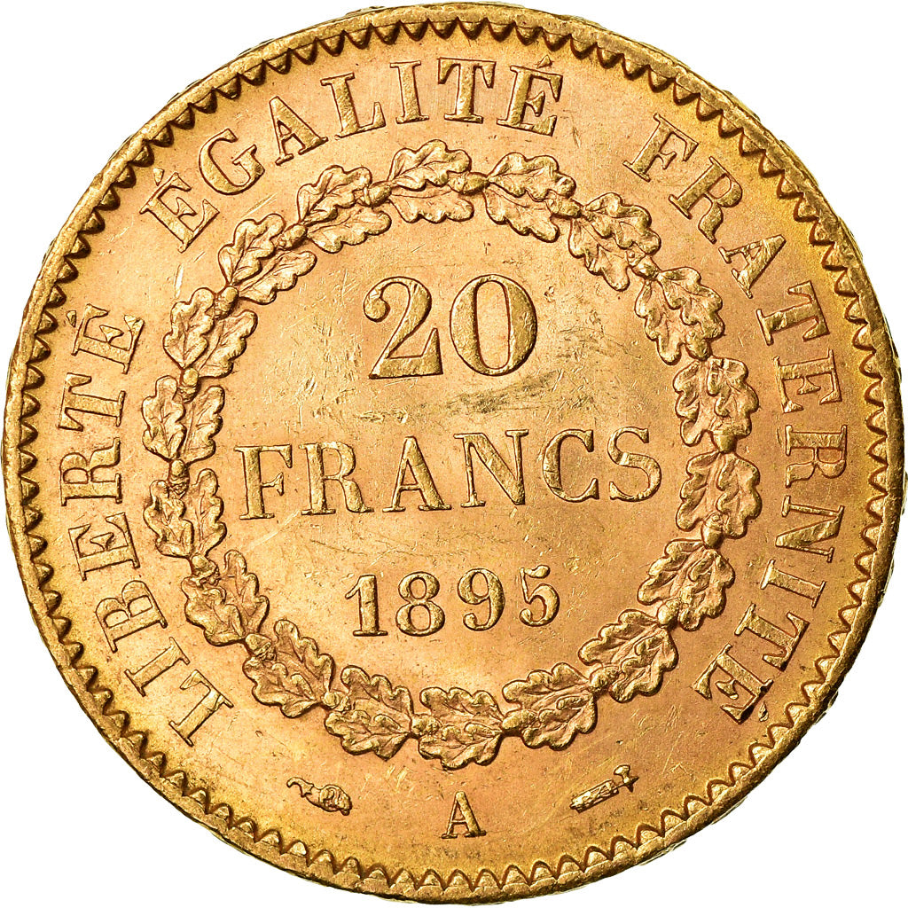 Coin, France, Génie, 20 Francs, 1895, Paris, AU(55-58), Gold, KM:825