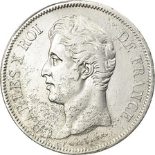 Moeda, França, Charles X, 5 Francs, 1830, Lille, VF(30-35), Prata, KM:728.13