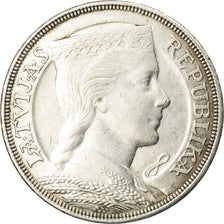 Coin, Latvia, 5 Lati, 1929, EF(40-45), Silver, KM:9