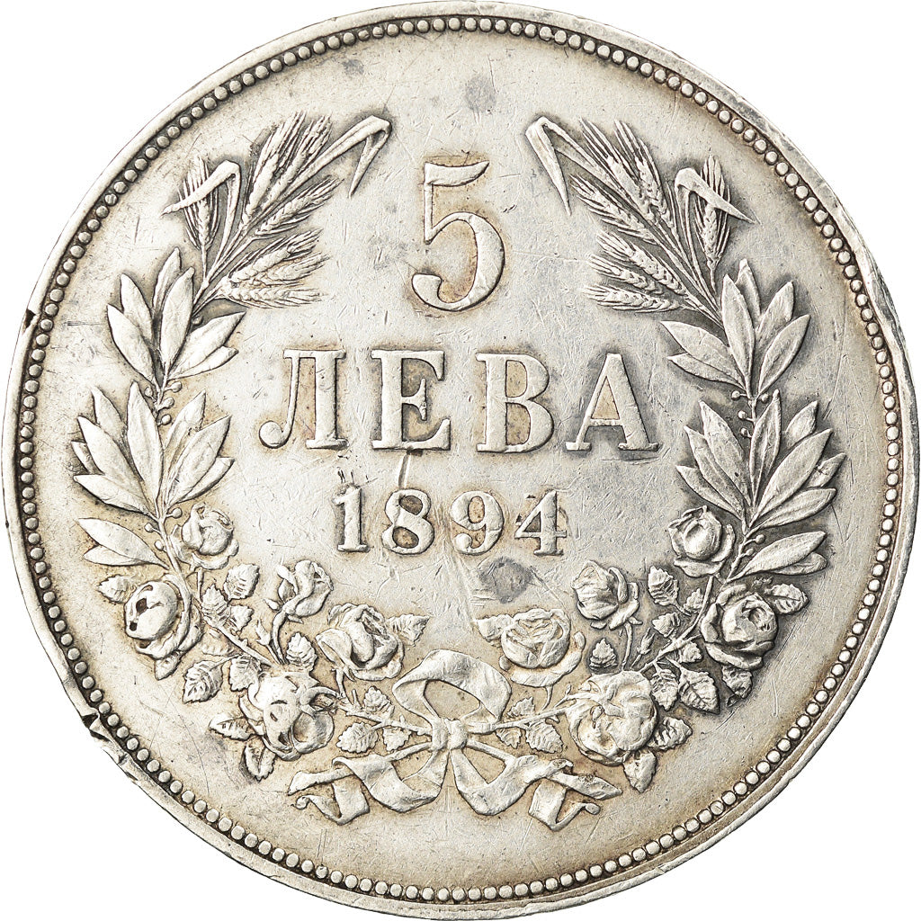 Coin, Bulgaria, Ferdinand I, 5 Leva, 1894, Kormoczbanya, Hungary, EF(40-45)
