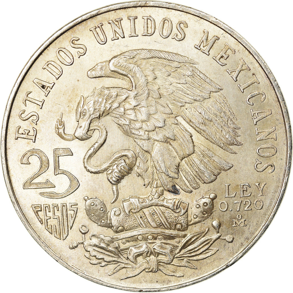 Coin, Mexico, 25 Pesos, 1968, Mexico City, AU(55-58), Silver, KM:479.3