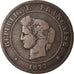 Coin, France, Cérès, 5 Centimes, 1877, Bordeaux, VF(20-25), Bronze, KM:821.2