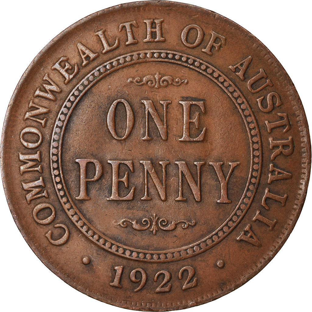 Coin, Australia, George V, Penny, 1922, AU(50-53), Bronze, KM:23