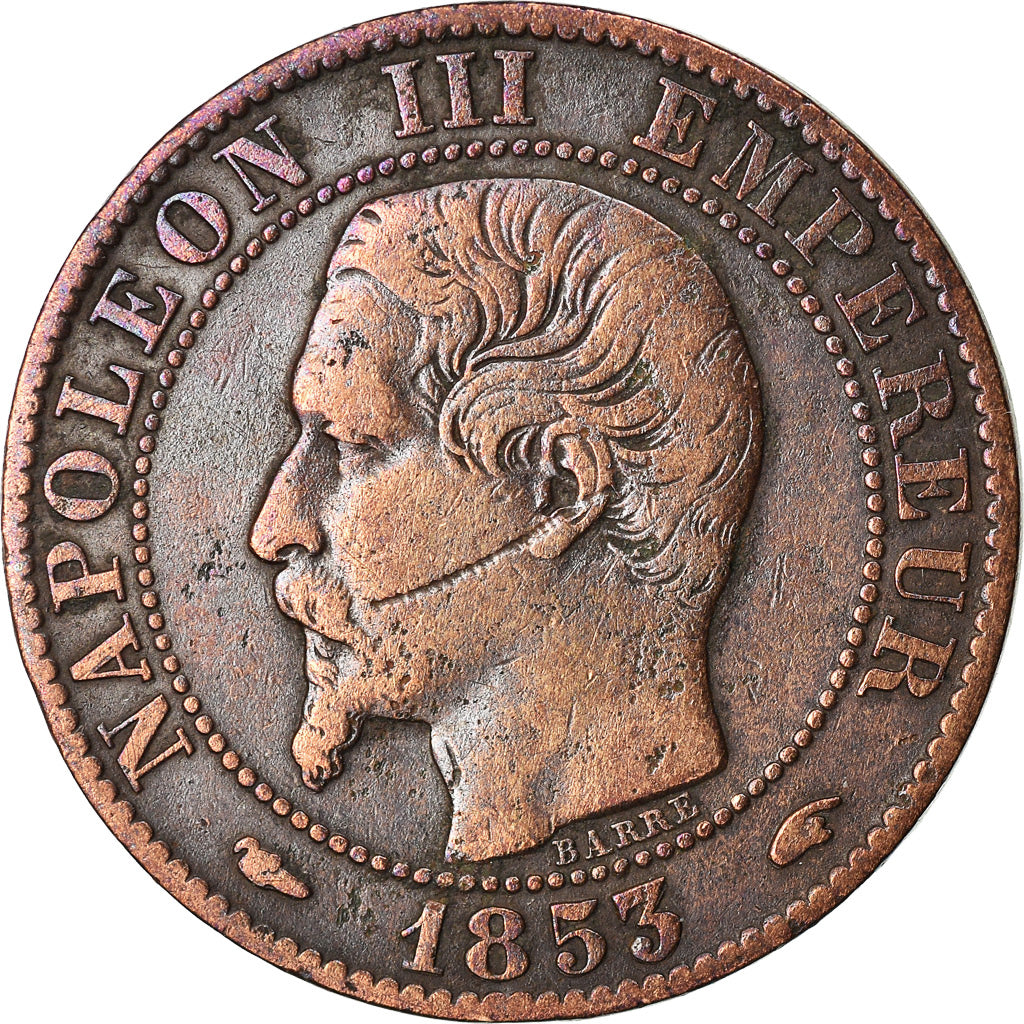 Coin, France, Napoleon III, 5 Centimes, 1853, Paris, VF(20-25), KM 777.1