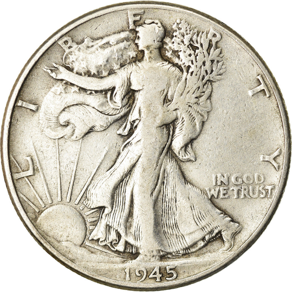 Monnaie, États-Unis, Walking Liberty Half Dollar, 1945, Philadelphie, TB+