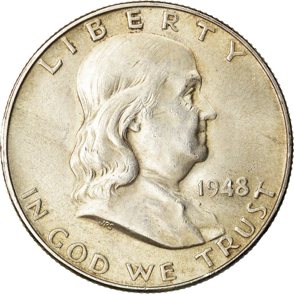 Coin, United States, Franklin Half Dollar, 1948, Denver, AU(55-58), KM 199