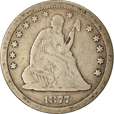 Moneta, USA, Seated Liberty Quarter, Quarter, 1877, Carson City, VF(20-25)