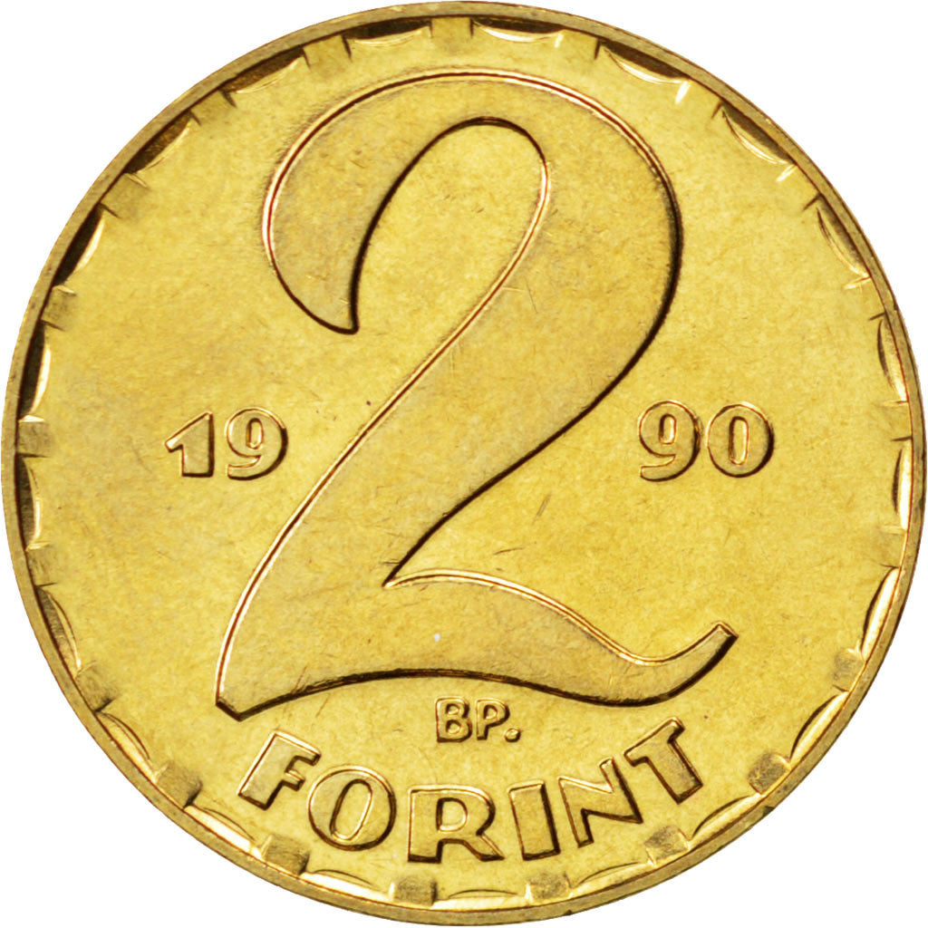 Moneta, Ungheria, 2 Forint, 1990, SPL, Ottone, KM:737
