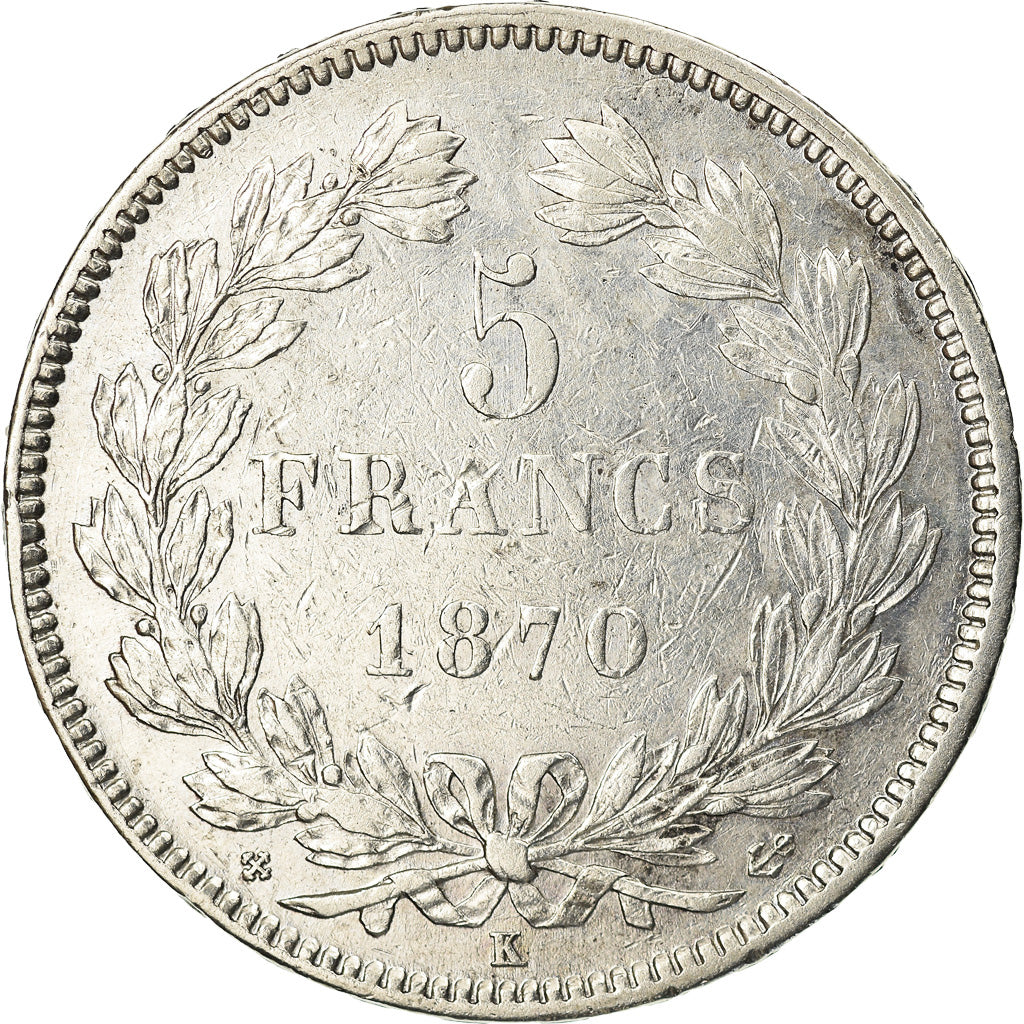 Coin, France, Cérès, 5 Francs, 1870, Bordeaux, VF(30-35), Silver, KM:818.2