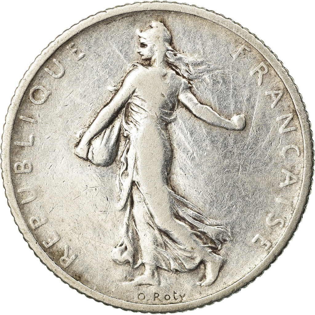 Moneta, Francja, Semeuse, Franc, 1907, Paris, VF(30-35), Srebro, KM:844.1