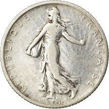 Moneta, Francja, Semeuse, Franc, 1907, Paris, VF(30-35), Srebro, KM:844.1