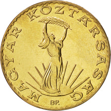 Coin, Hungary, 10 Forint, 1990, MS(63), Aluminum-Bronze, KM:739