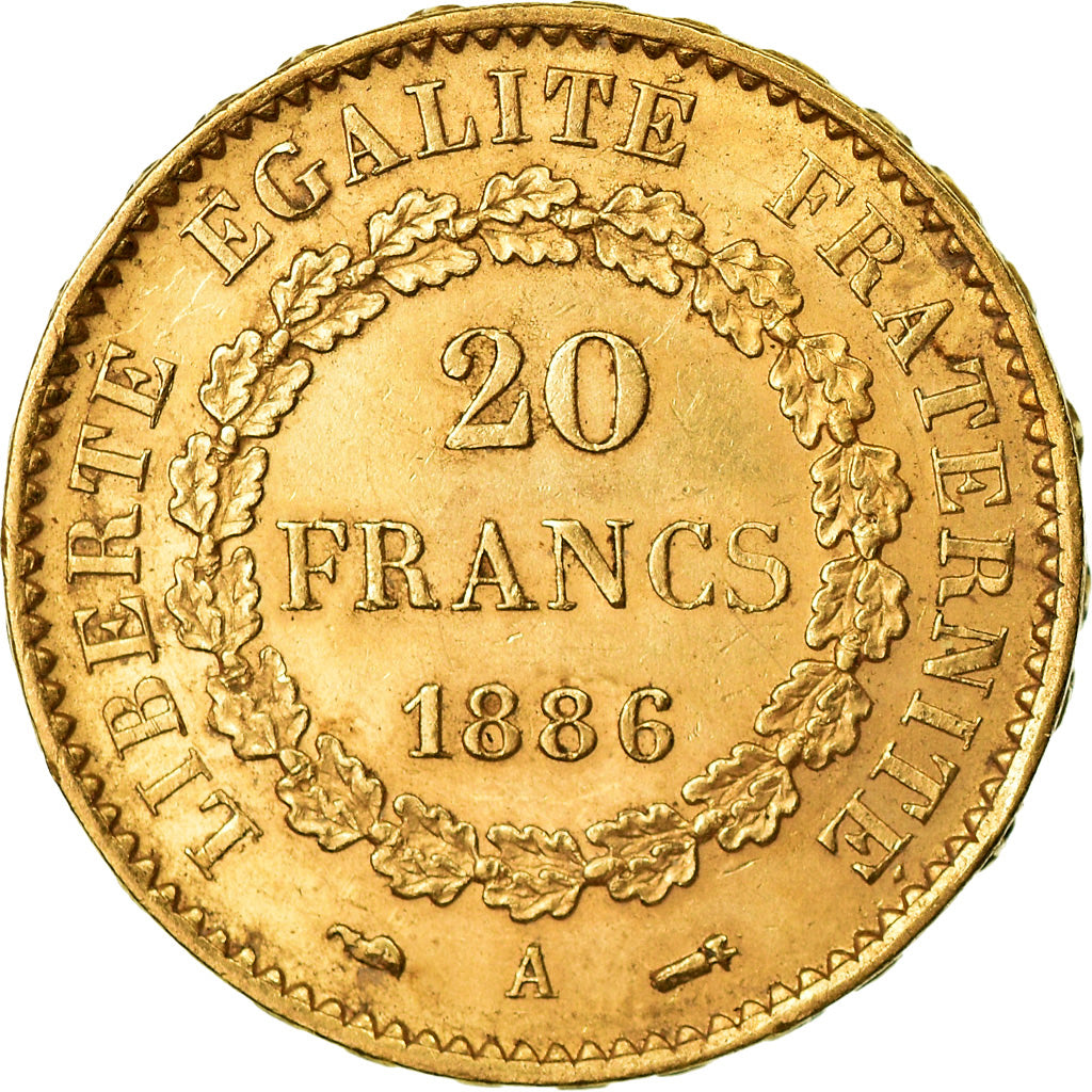 Coin, France, Génie, 20 Francs, 1886, Paris, AU(50-53), Gold, KM:825