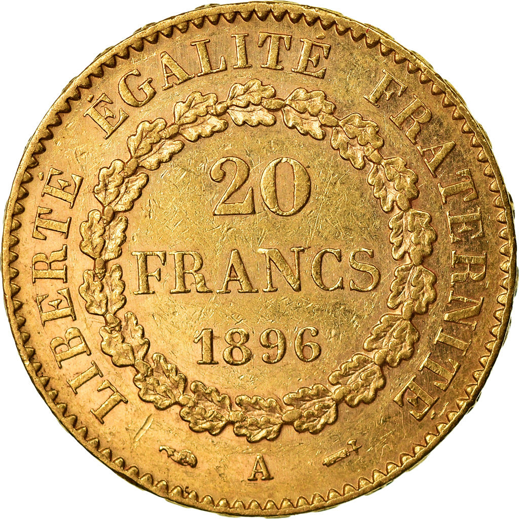 Monnaie, France, Génie, 20 Francs, 1896, Paris, TTB+, Or, Gadoury:1063, KM:825