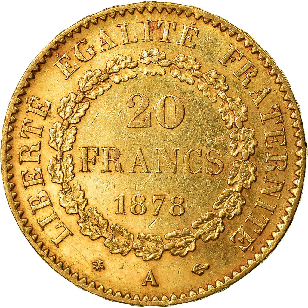 Münze, Frankreich, Génie, 20 Francs, 1878, Paris, SS+, Gold, KM:825