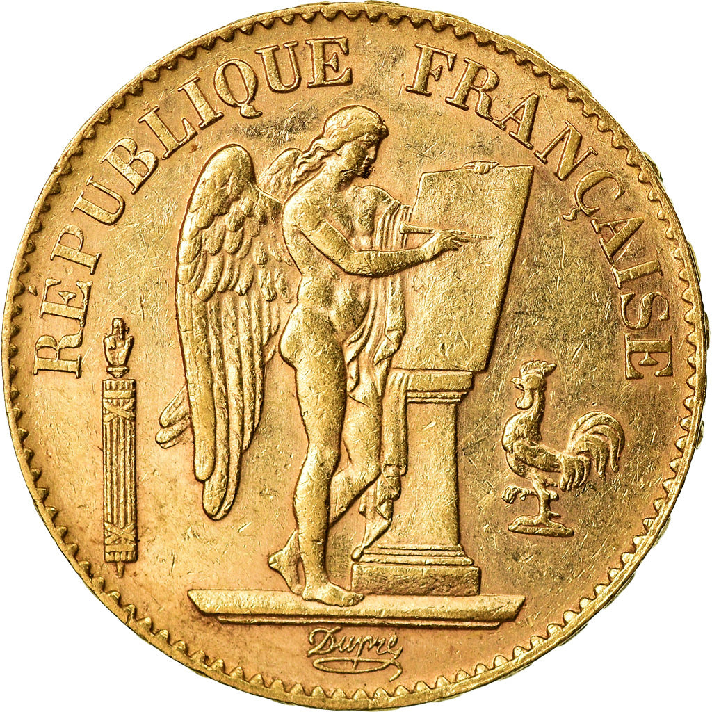 Moeda, França, Génie, 20 Francs, 1892, Paris, AU(50-53), Dourado, KM:825