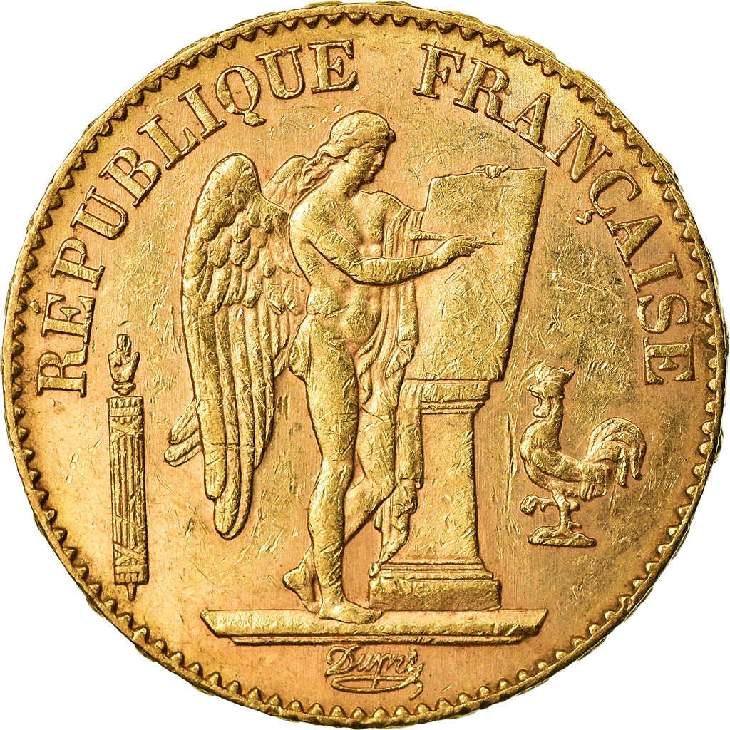 Moneta, Francja, Génie, 20 Francs, 1896, Paris, AU(50-53), Złoto, KM:825