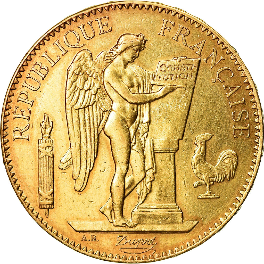 Moeda, França, Génie, 100 Francs, 1879, Paris, AU(50-53), Dourado, KM:832