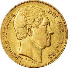 Moeda, Bélgica, Leopold I, 20 Francs, 20 Frank, 1865, AU(50-53), Dourado, KM:23