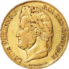 Moneda, Francia, Louis-Philippe, 20 Francs, 1840, Paris, MBC, Oro, KM:750.1