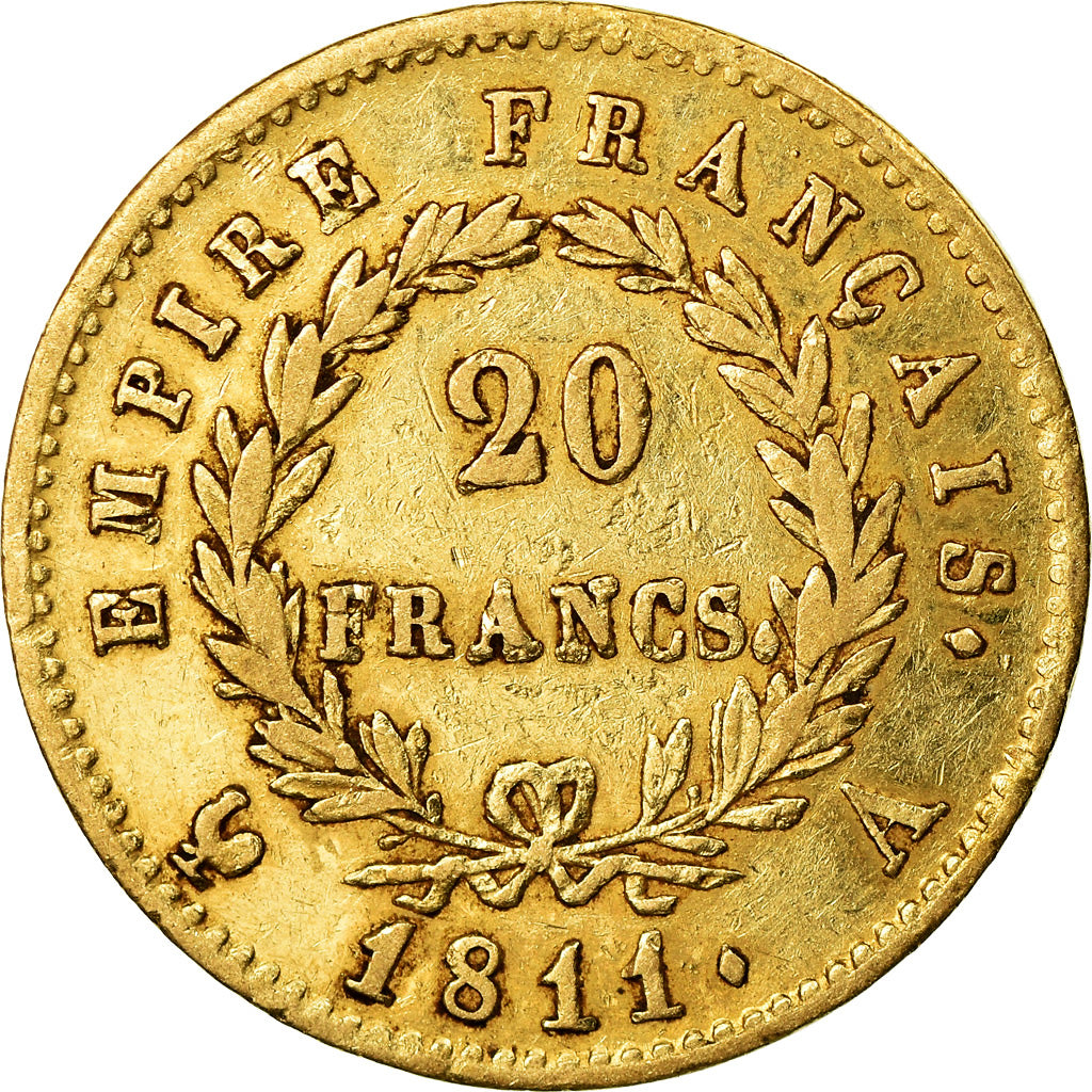 Munten, Frankrijk, Napoléon I, 20 Francs, 1811, Paris, ZF, Goud, KM:695.1