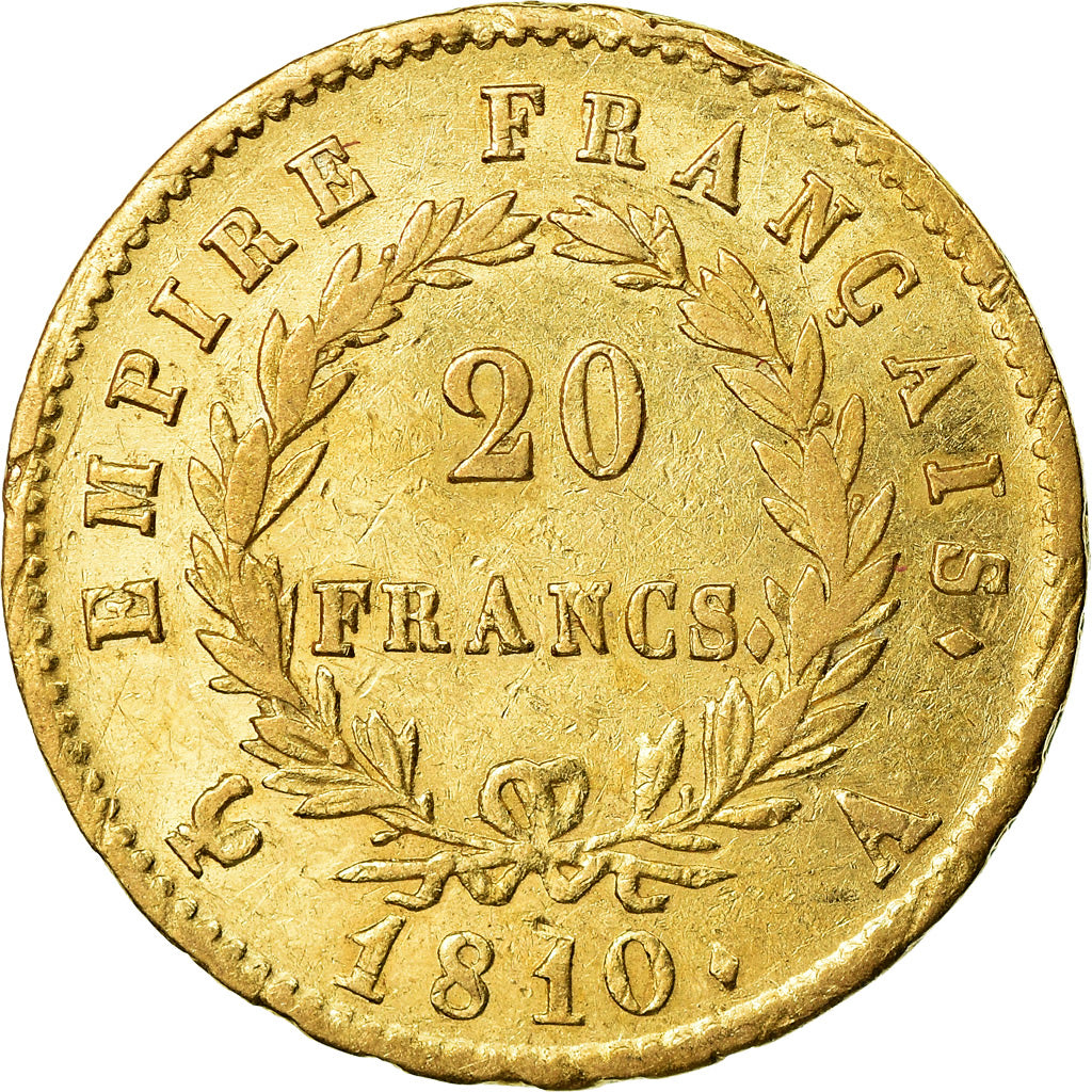 Moneta, Francia, Napoléon I, 20 Francs, 1810, Paris, BB, Oro, KM:695.1