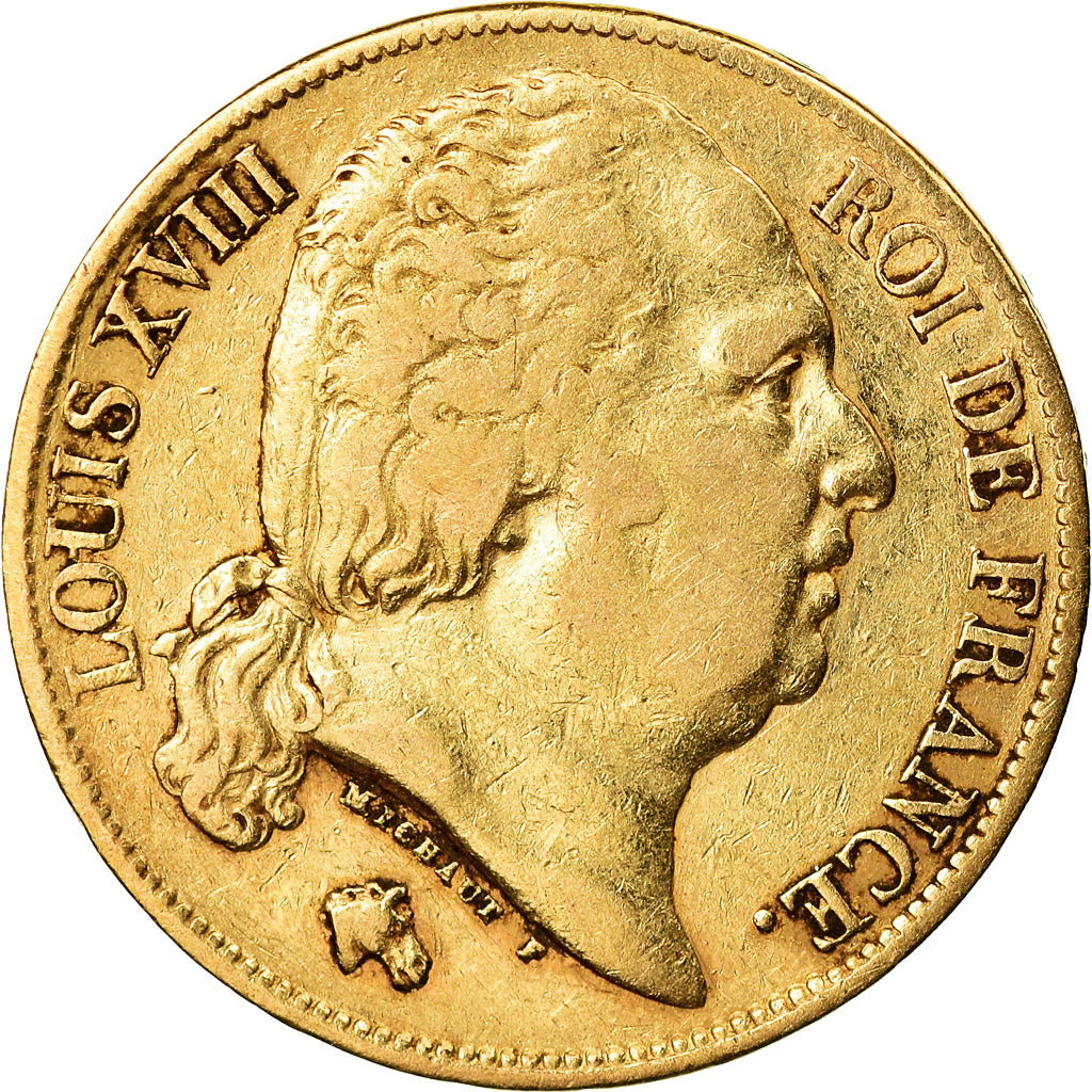 Moneta, Francja, Louis XVIII, 20 Francs, 1824, Paris, EF(40-45)