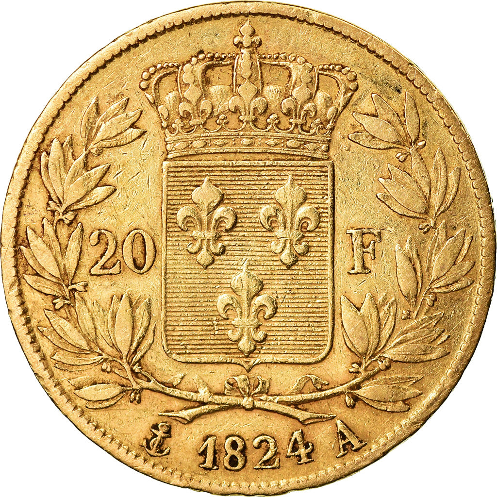 Moneta, Francja, Louis XVIII, 20 Francs, 1824, Paris, EF(40-45)