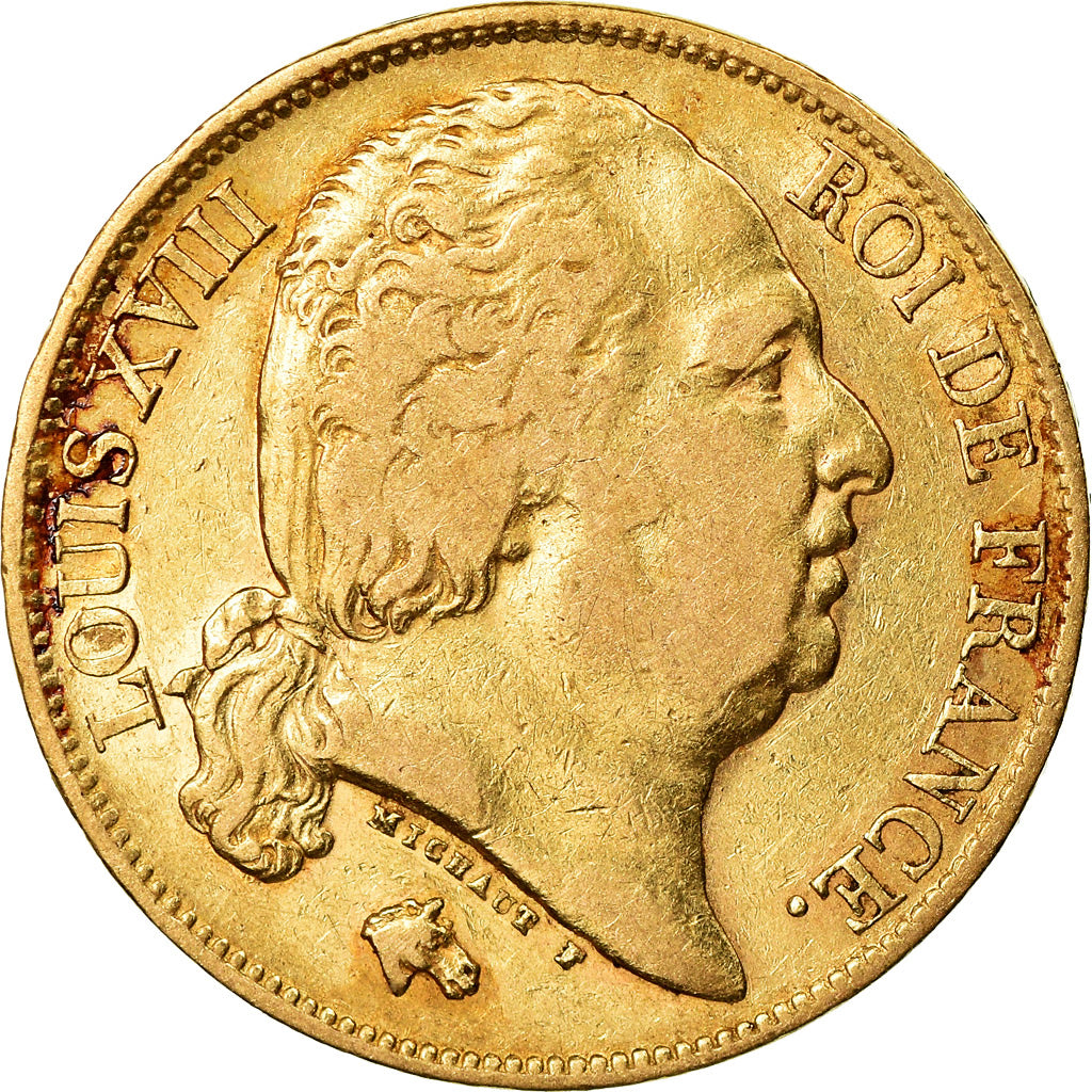 Monnaie, France, Louis XVIII, 20 Francs, 1824, Paris, TB+, Or