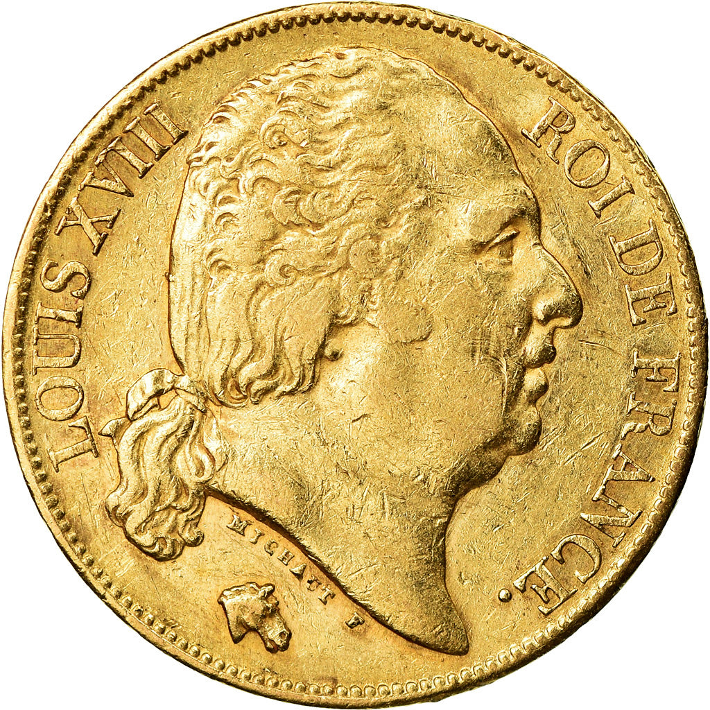 Moneta, Francja, Louis XVIII, 20 Francs, 1824, Paris, EF(40-45)