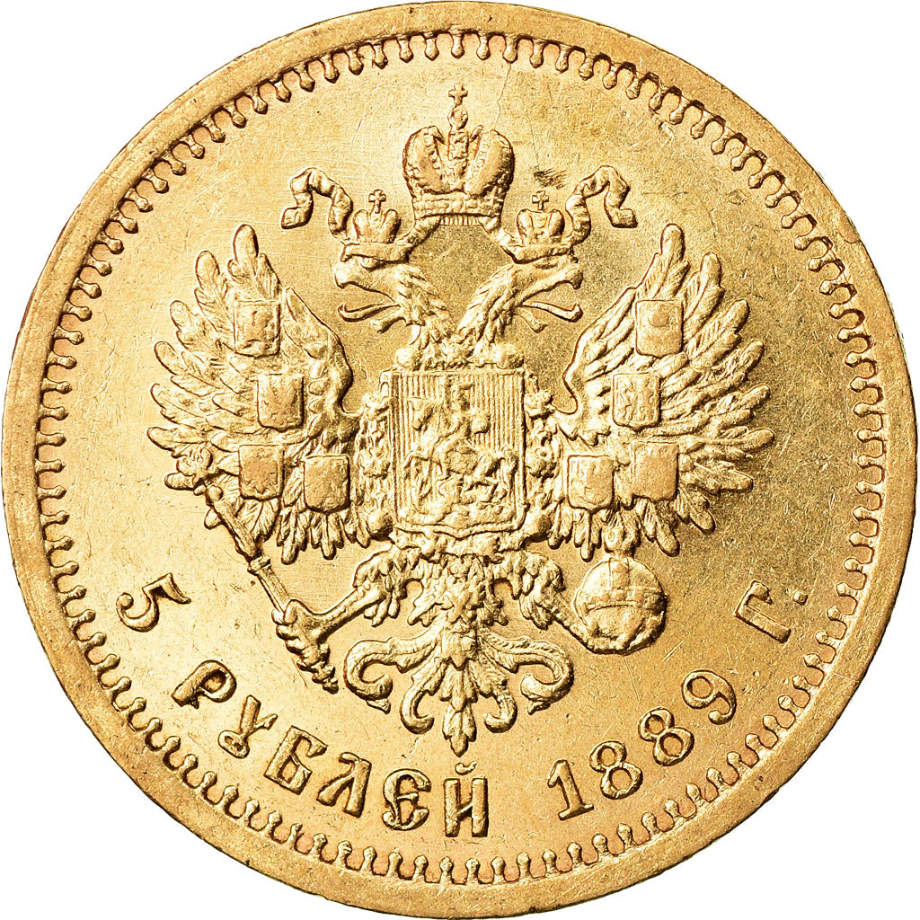 Monnaie, Russie, Alexander III, 5 Roubles, 1889, St. Petersburg, SUP, Or, KM:42